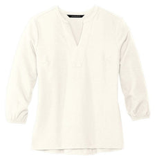 Mercer+Mettle Woven Shirts XS / Ivory Chiffon Mercer+Mettle - Women's Stretch Crepe 3/4-Sleeve Blouse