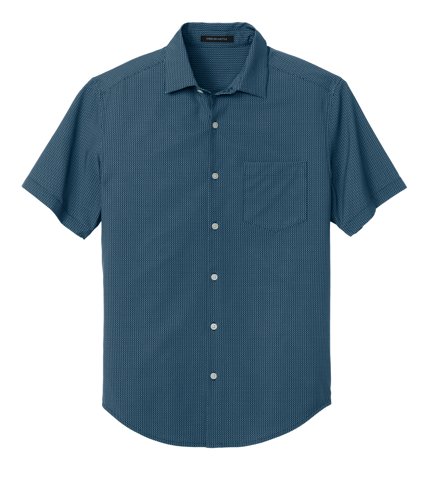 Mercer+Mettle Woven Shirts XS / Night Navy Dash Print Mercer+Mettle - Men's Short Sleeve Patterned UV Capital Tech Shirt