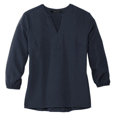 Mercer+Mettle Woven Shirts XS / Night Navy Mercer+Mettle - Women's Stretch Crepe 3/4-Sleeve Blouse