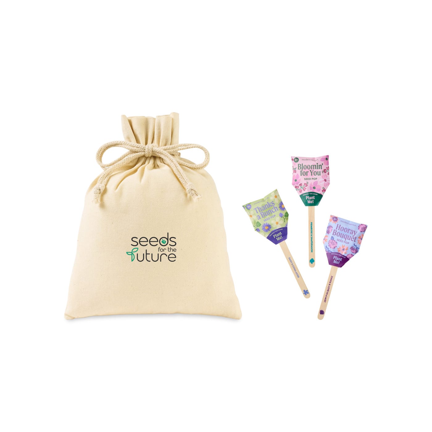 Modern Sprout Outdoor & Leisure One Size / Natural Modern Sprout - Flower Pop Trio Pouch