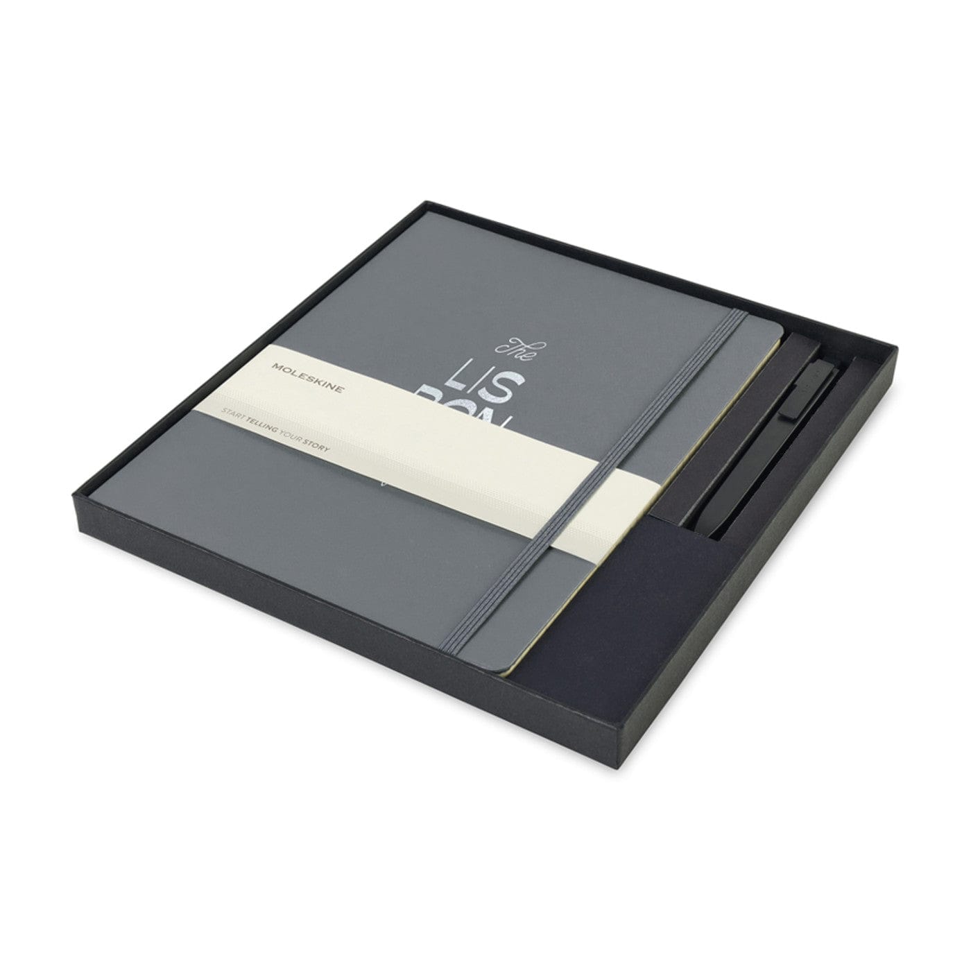 Moleskine Accessories One Size / Slate Grey Moleskine - Hard Cover X-Large Notebook and GO Pen Gift Set