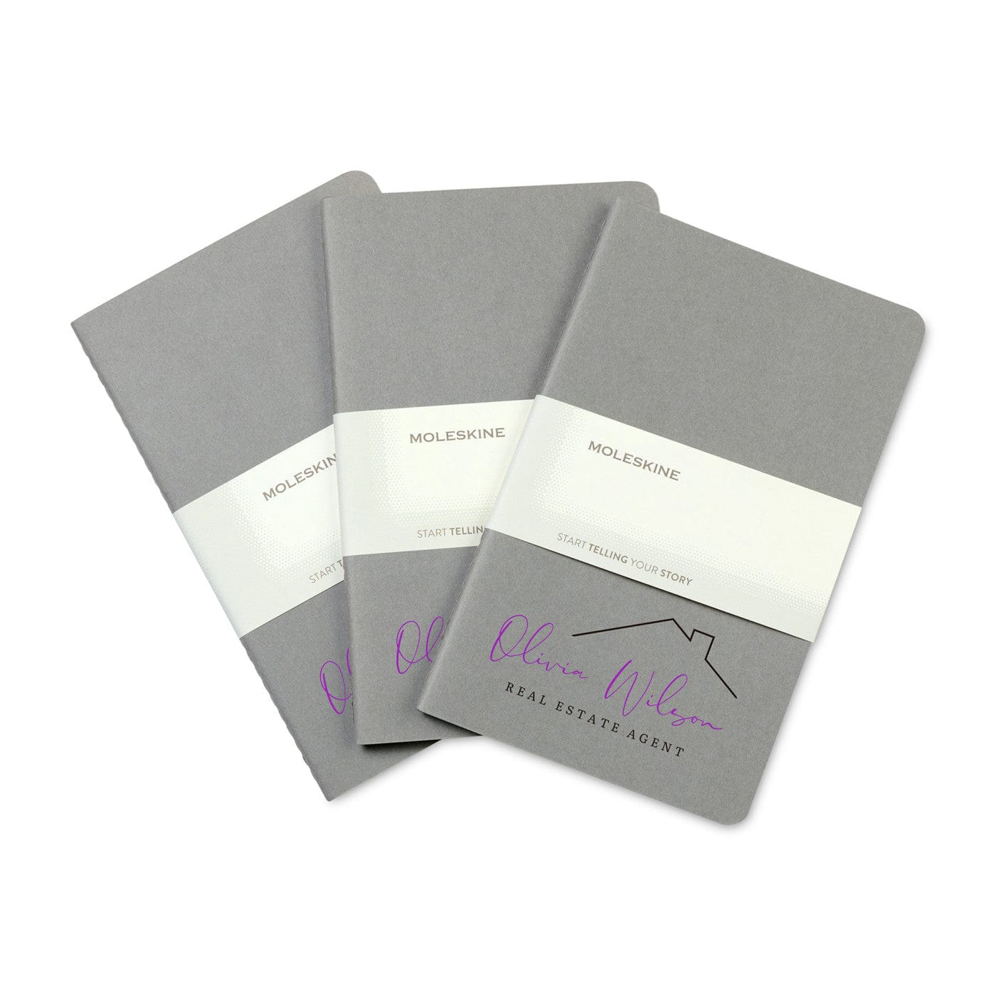 Moleskine Journals & Notebooks One Size / Pebble Grey Moleskine - Cahier Ruled Large Notebook 3-Pack