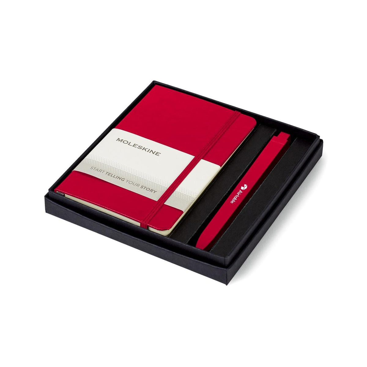 Moleskine Journals & Notebooks One Size / Scarlet Red Moleskine - Hard Cover Pocket Notebook and GO Pen Gift Set