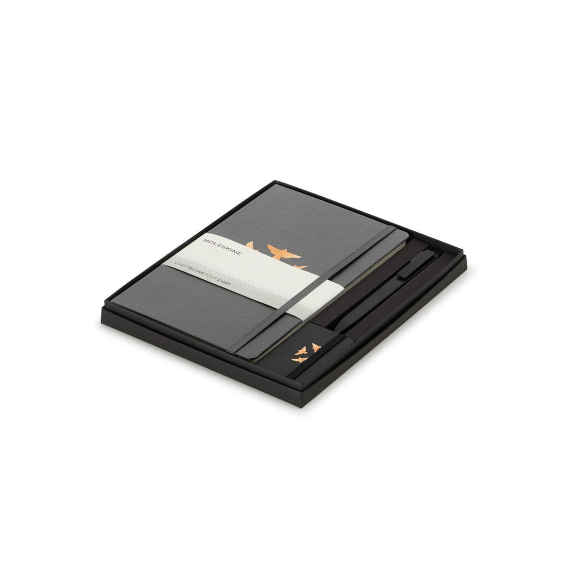 Moleskine Journals & Notebooks One Size / Slate Grey/Black Moleskine - Large Notebook, GO Pen, and Mini Notebook Charm Gift Set