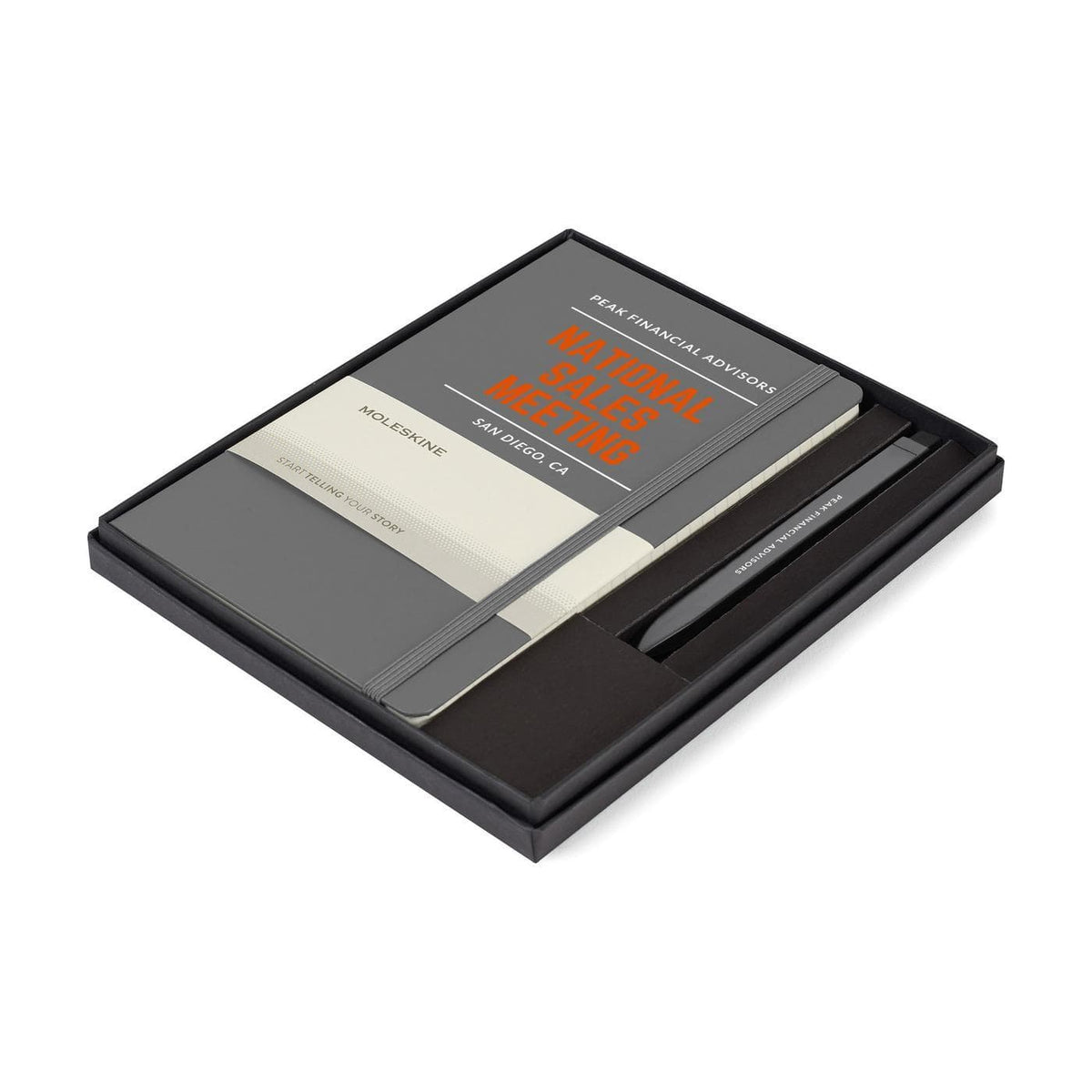 Moleskine Journals & Notebooks One Size / Slate Grey/Slate Grey Moleskine - Hard Cover Large Notebook and GO Pen Gift Set