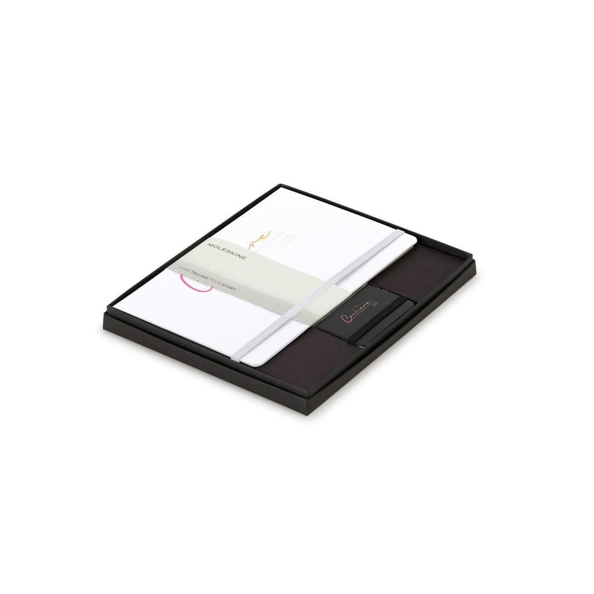 Moleskine Journals & Notebooks One Size / White/Black Moleskine - Large Notebook and Mini Notebook Charm Gift Set