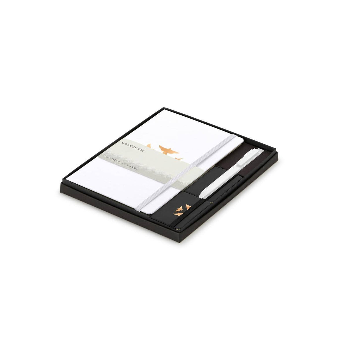 Moleskine Journals & Notebooks One Size / White/Black Moleskine - Large Notebook, GO Pen, and Mini Notebook Charm Gift Set