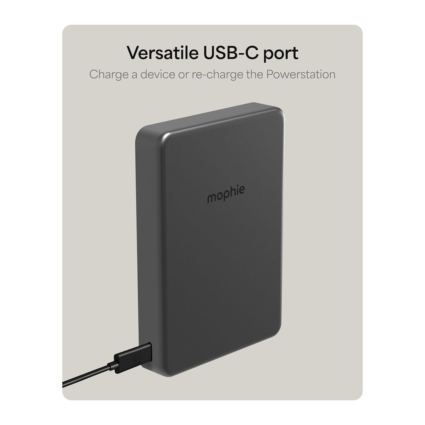 mophie Electronics One Size / Grey mophie - Slim 10,000 mAh Qi2 Wireless Power Bank