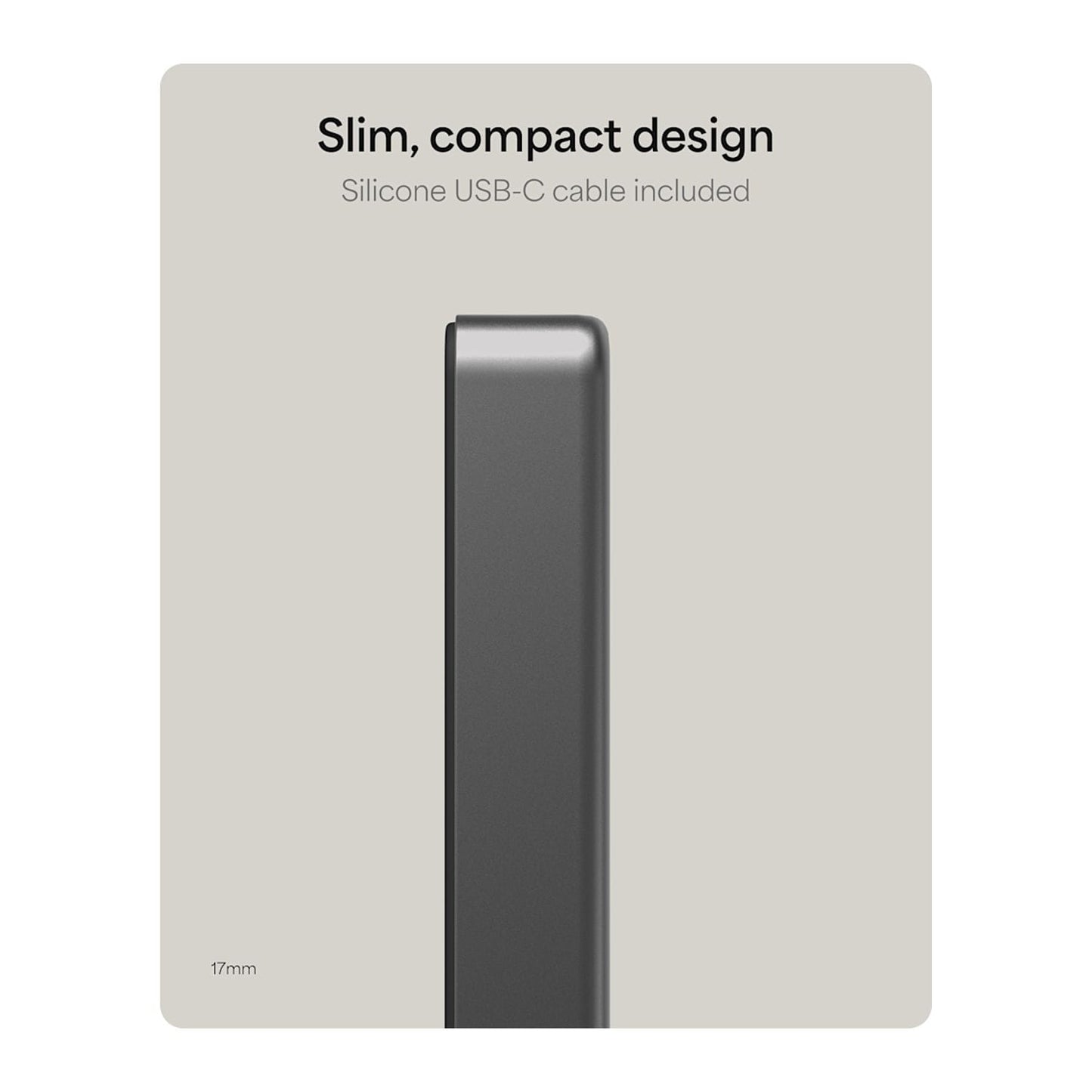 mophie Electronics One Size / Grey mophie - Slim 10,000 mAh Qi2 Wireless Power Bank