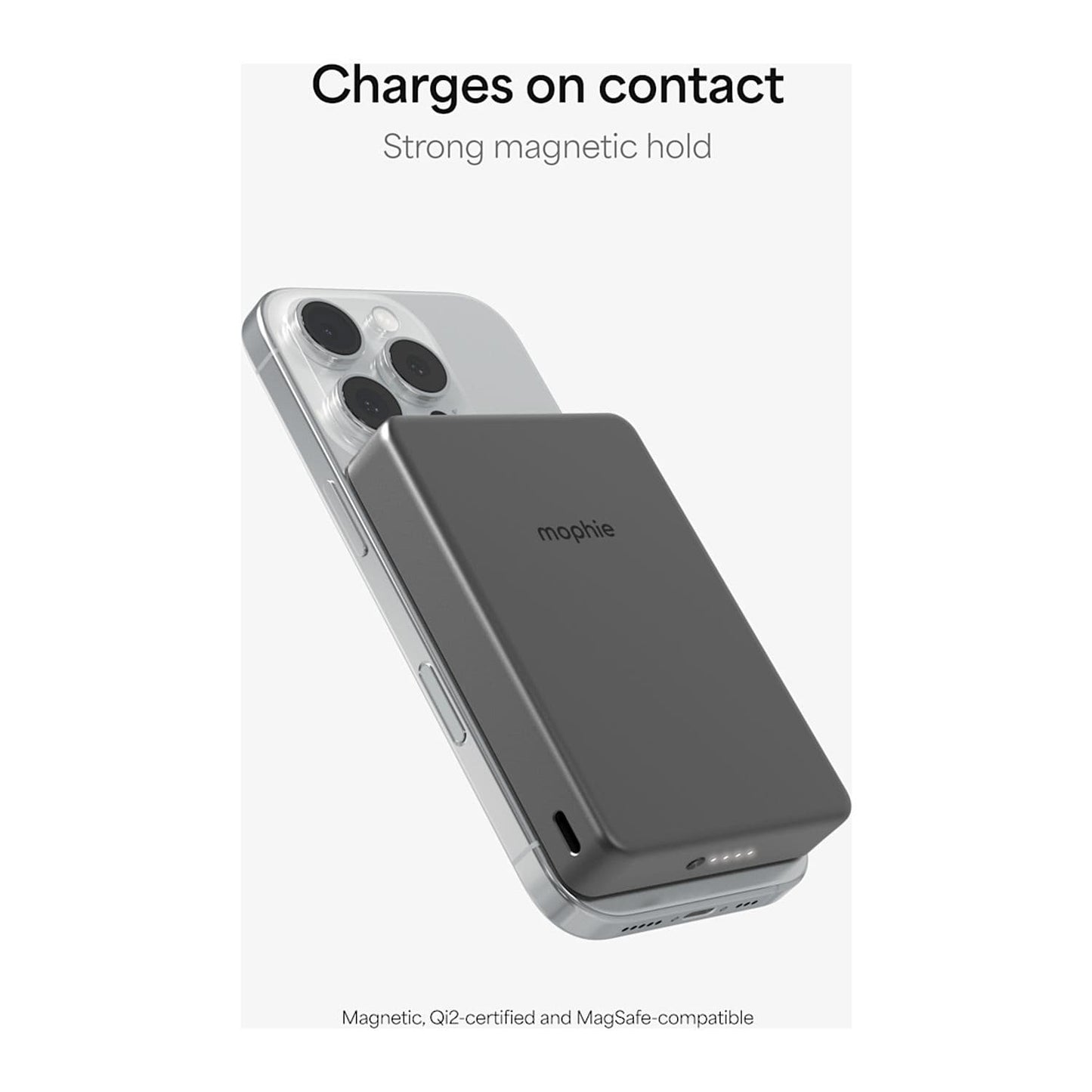 mophie Electronics One Size / Grey mophie - Slim 10,000 mAh Qi2 Wireless Power Bank