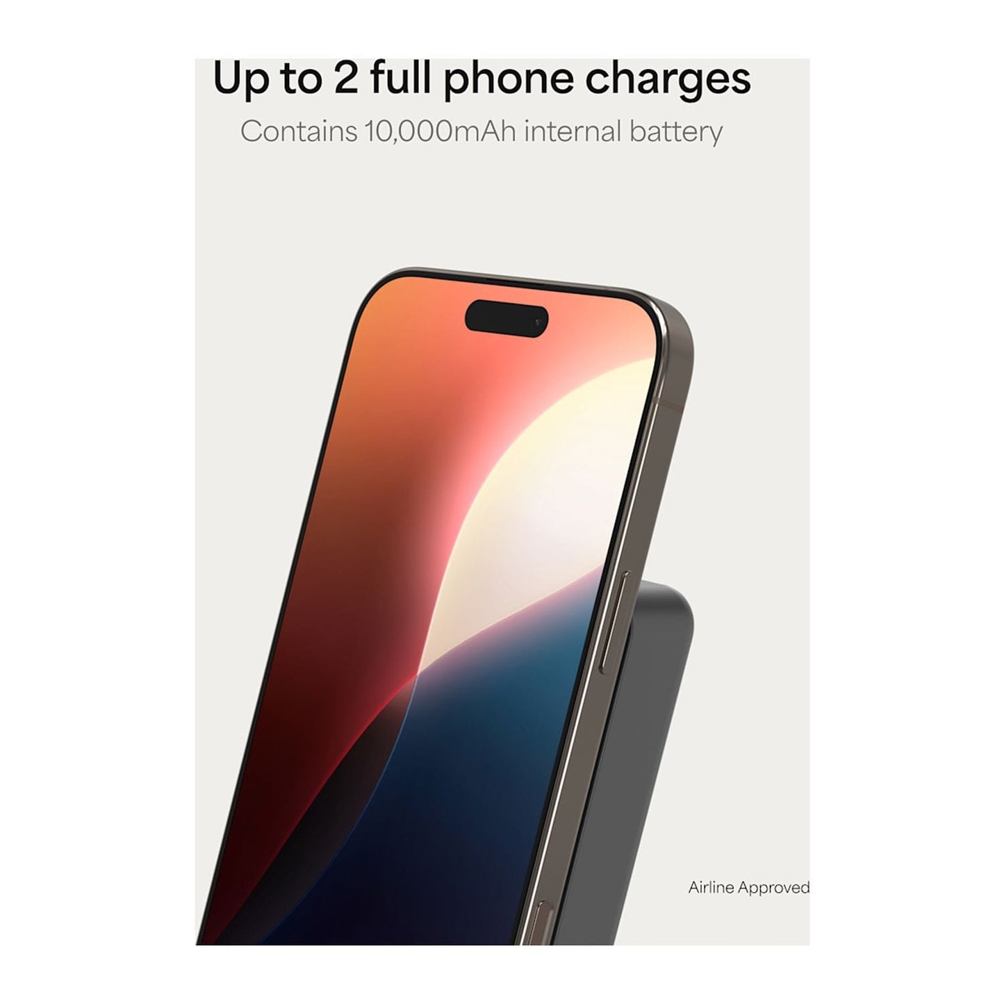 mophie Electronics One Size / Grey mophie - Slim 10,000 mAh Qi2 Wireless Power Bank