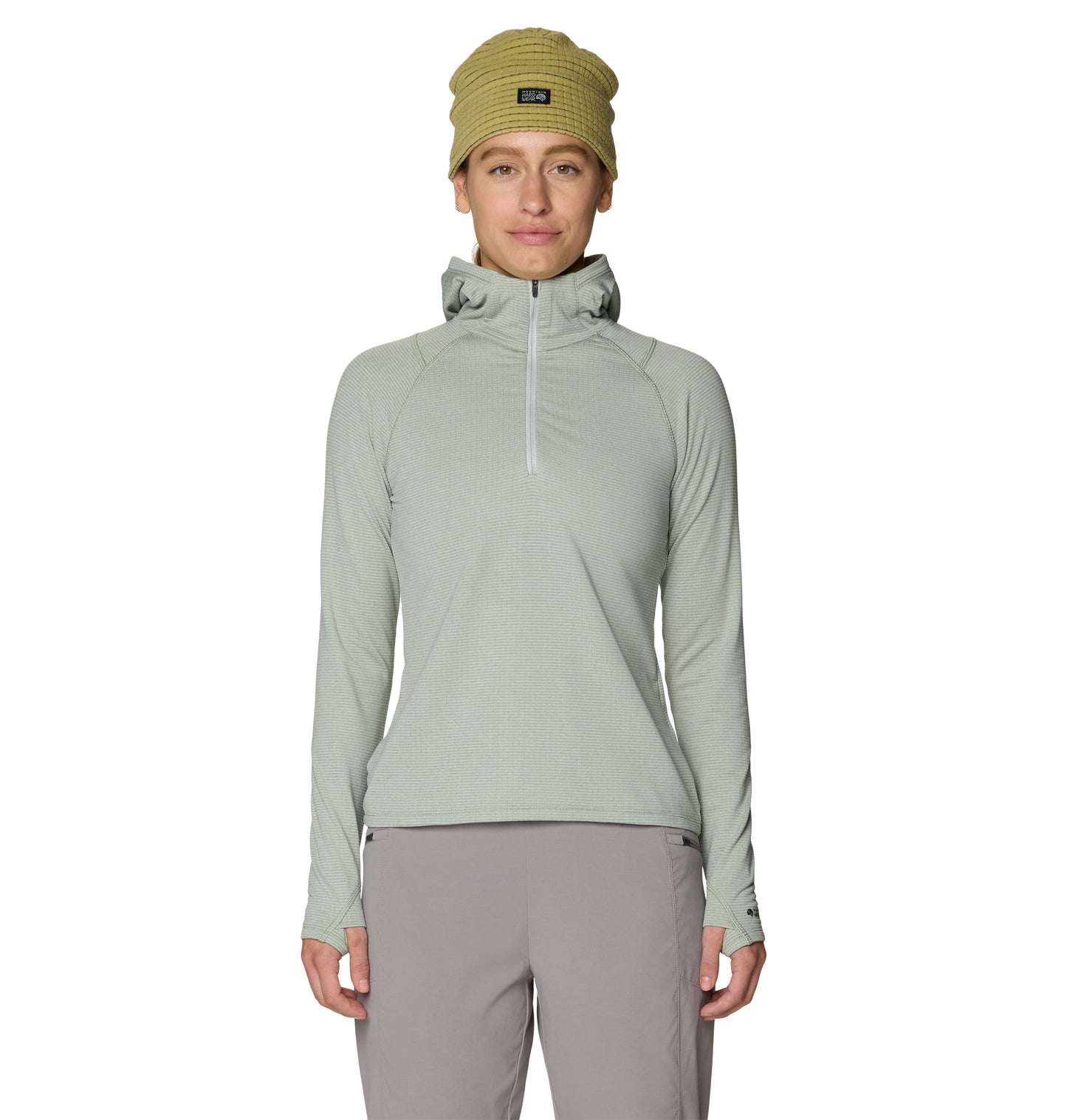 Mountain Hardwear Layering XS / Gamma Grey/Silt Grey Mountain Hardwear - Women's Crater Lake™ Heavyweight Half Zip Hoody