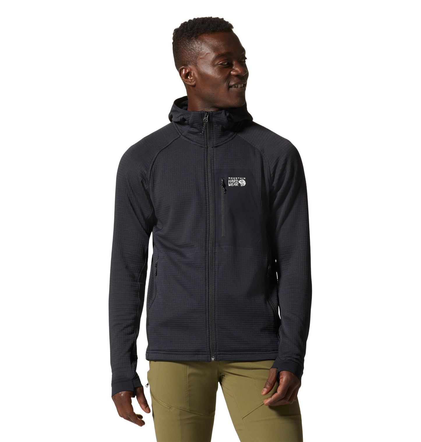 Mountain Hardwear Outerwear S / Black Mountain Hardwear - Men's Polartec® Power Grid™ Full-Zip Hoody