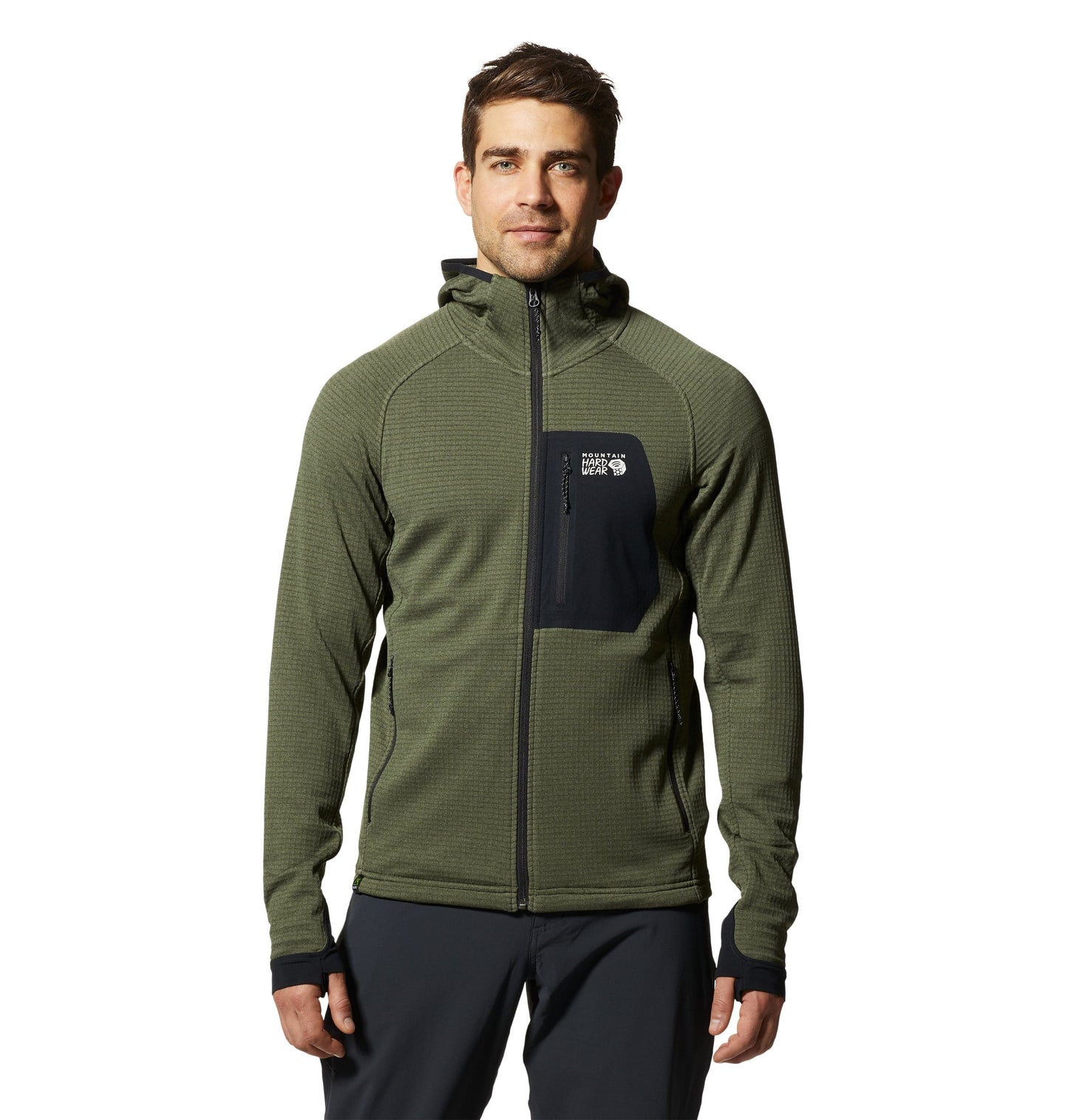 Mountain Hardwear Outerwear S / Surplus Green Heather Mountain Hardwear - Men's Polartec® Power Grid™ Full-Zip Hoody