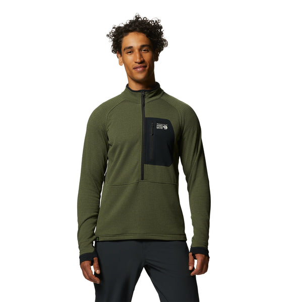 Mountain Hardwear Outerwear S / Surplus Green Heather Mountain Hardwear - Men's Polartec® Power Grid™ Half-Zip Jacket