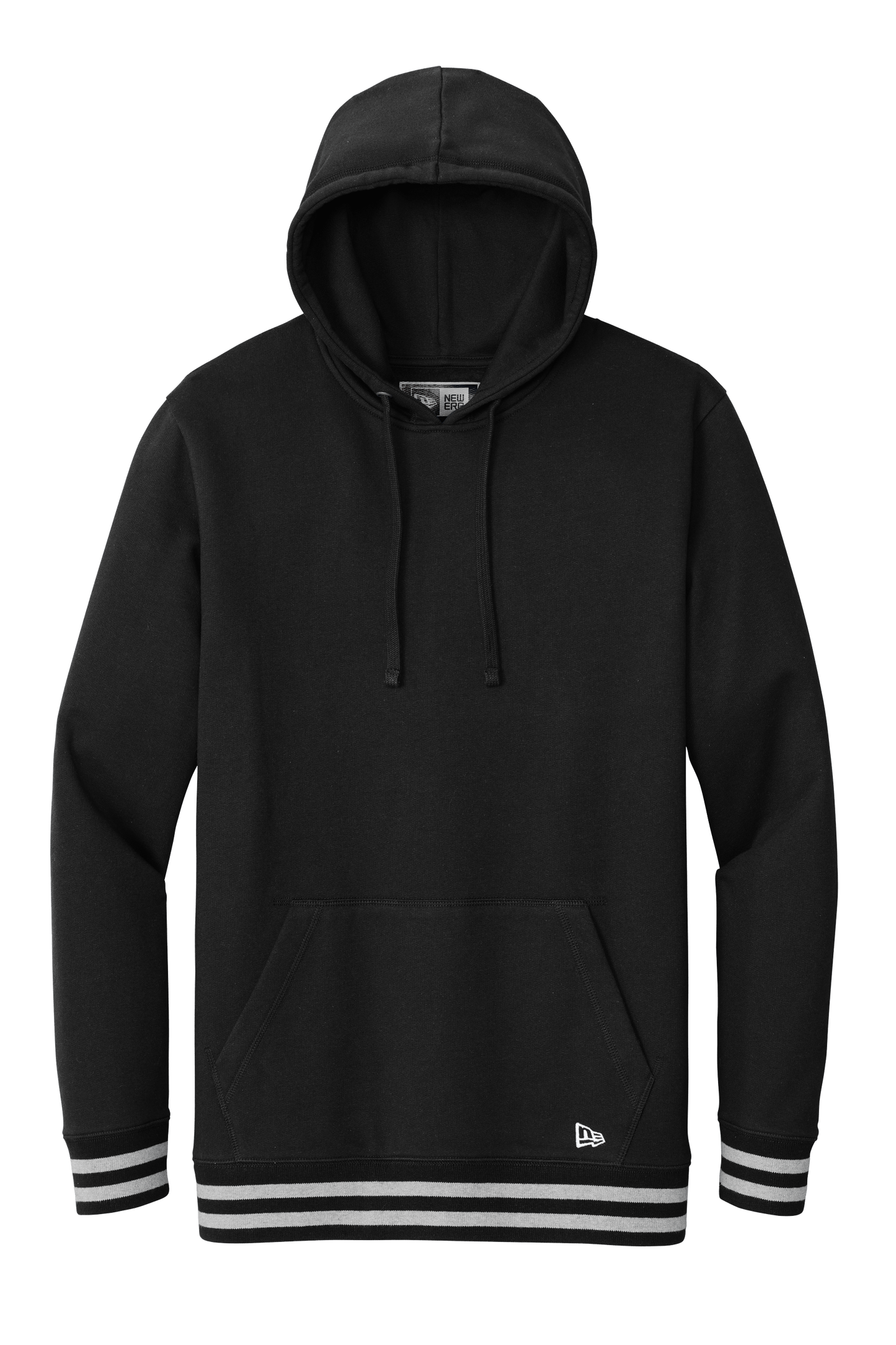 New Era Sweatshirts XS / Black/Athletic Heather New Era - Men's Comeback Fleece Pullover Hoodie w/ Striped Hem