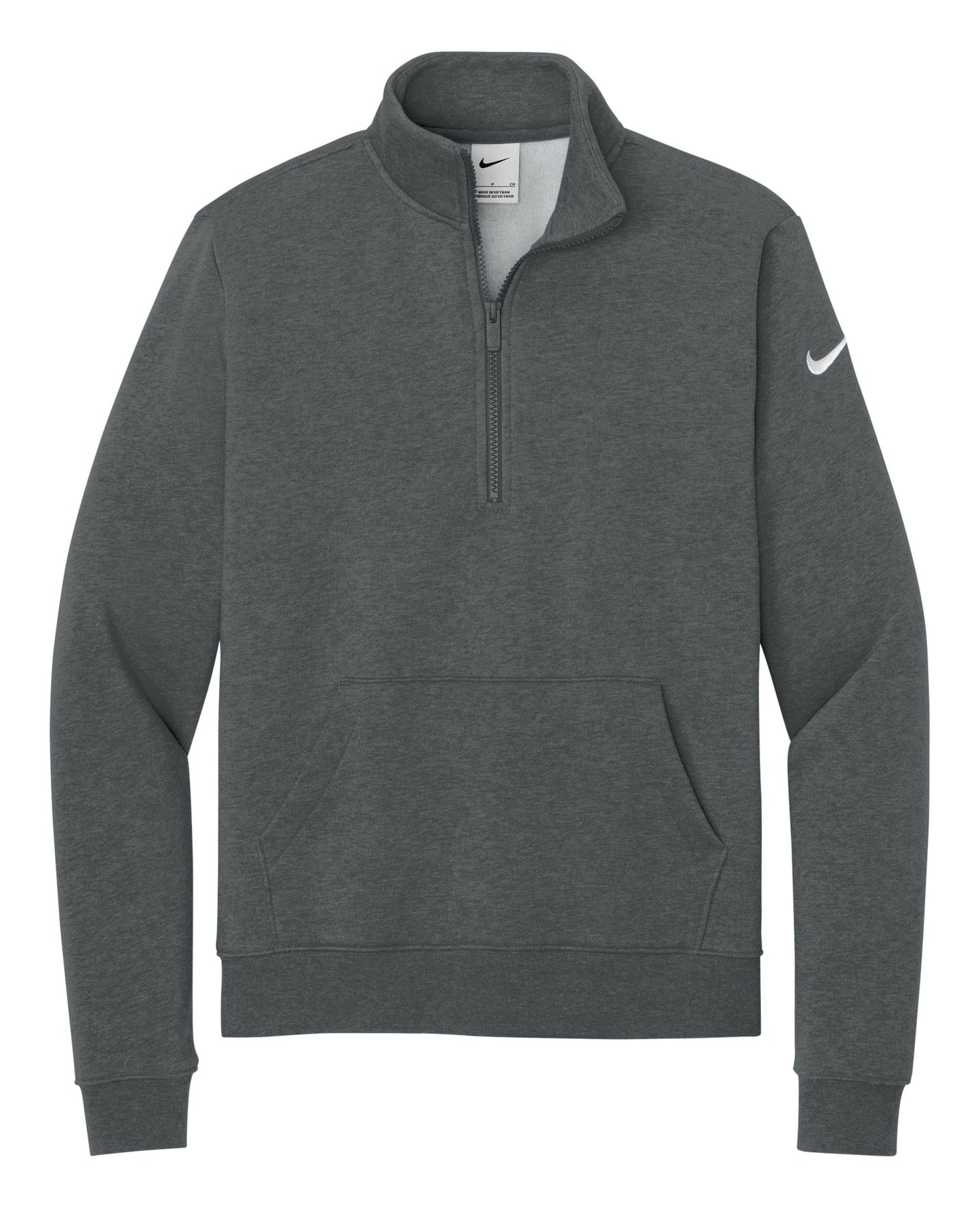 Nike Layering S / Charcoal Heather Nike - Women's Club Fleece Sleeve Swoosh 1/2-Zip
