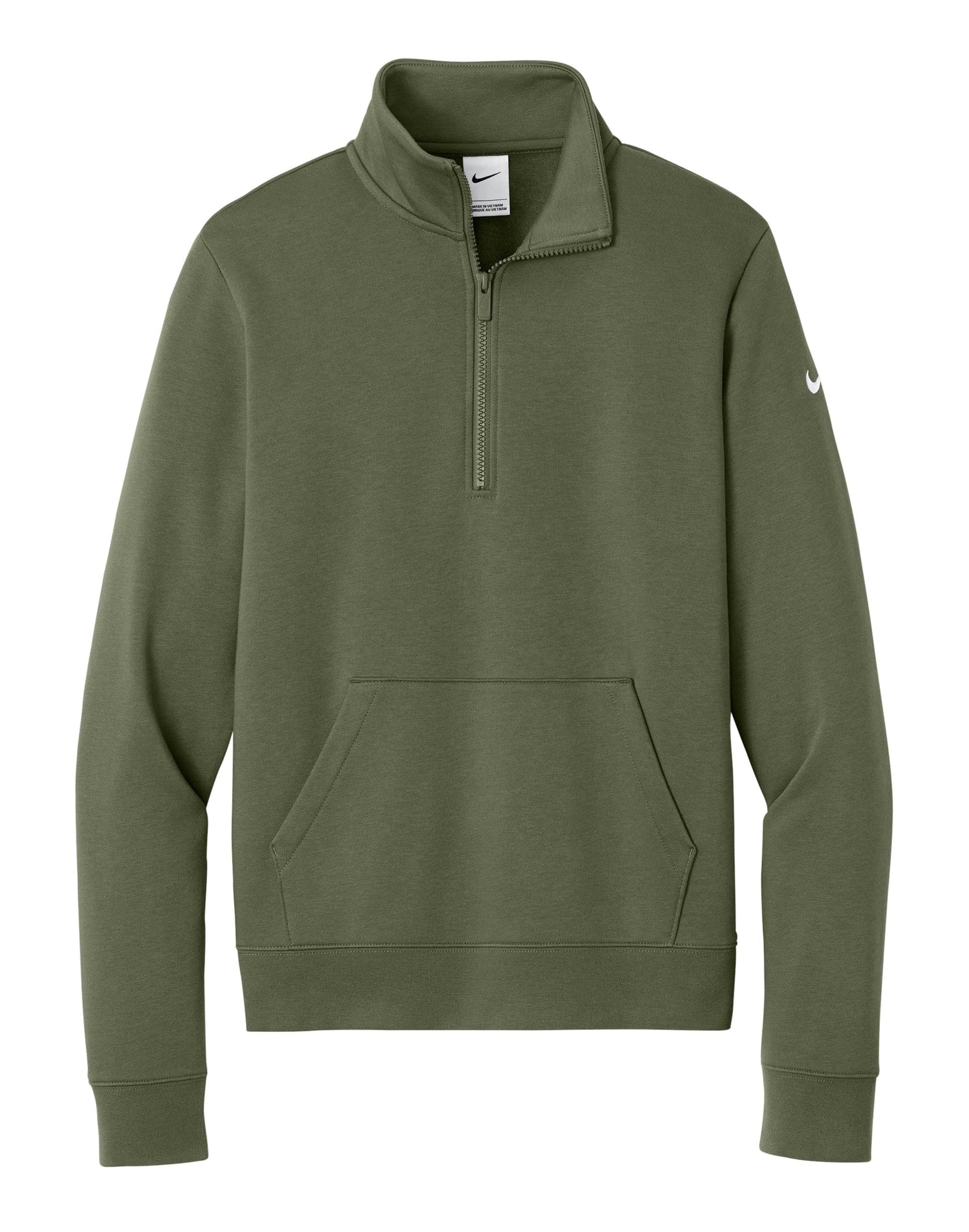 Nike Layering S / Medium Olive Nike - Women's Club Fleece Sleeve Swoosh 1/2-Zip