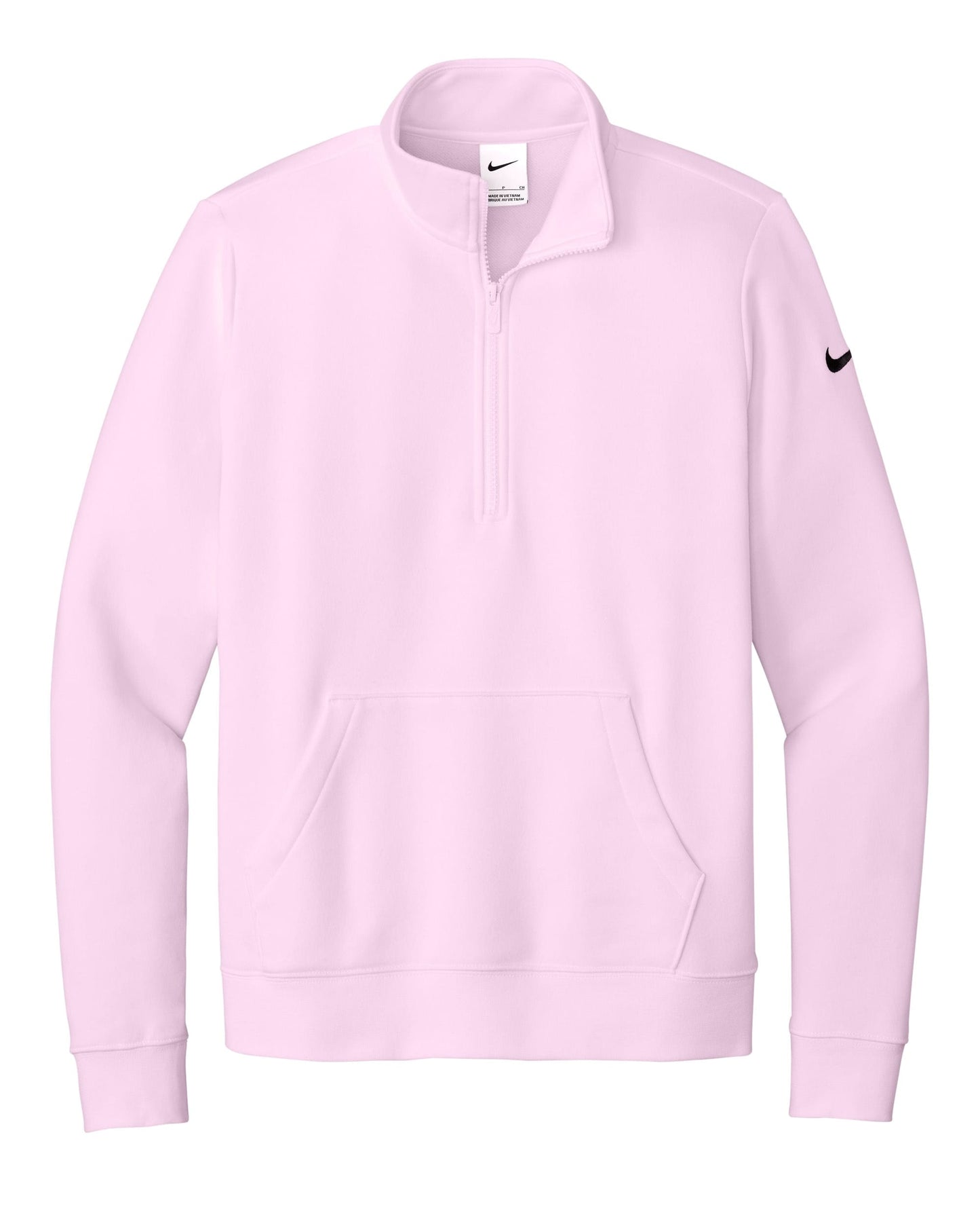Nike Layering S / Pink Foam Nike - Women's Club Fleece Sleeve Swoosh 1/2-Zip