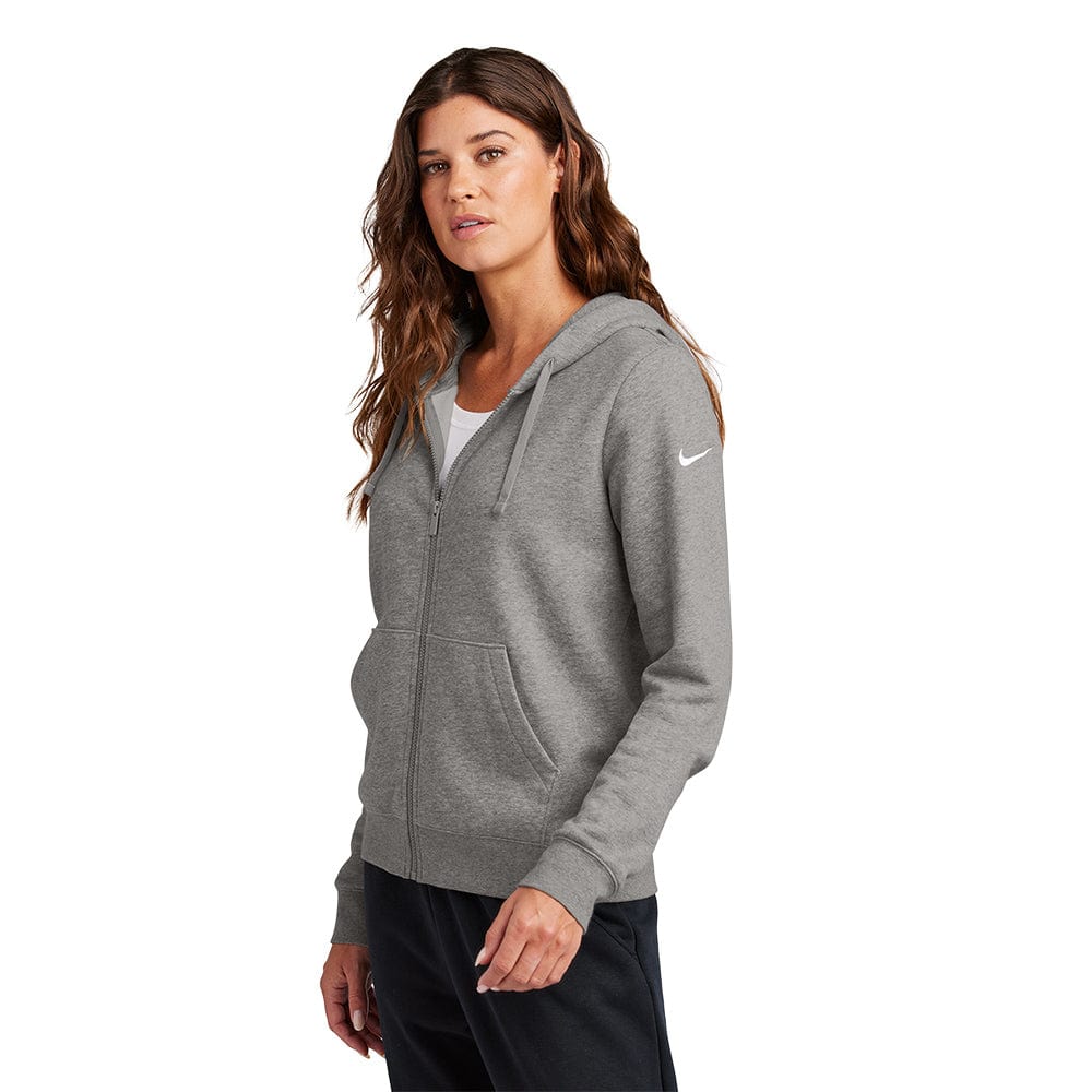 Grey nike swoosh hoodie women's sale