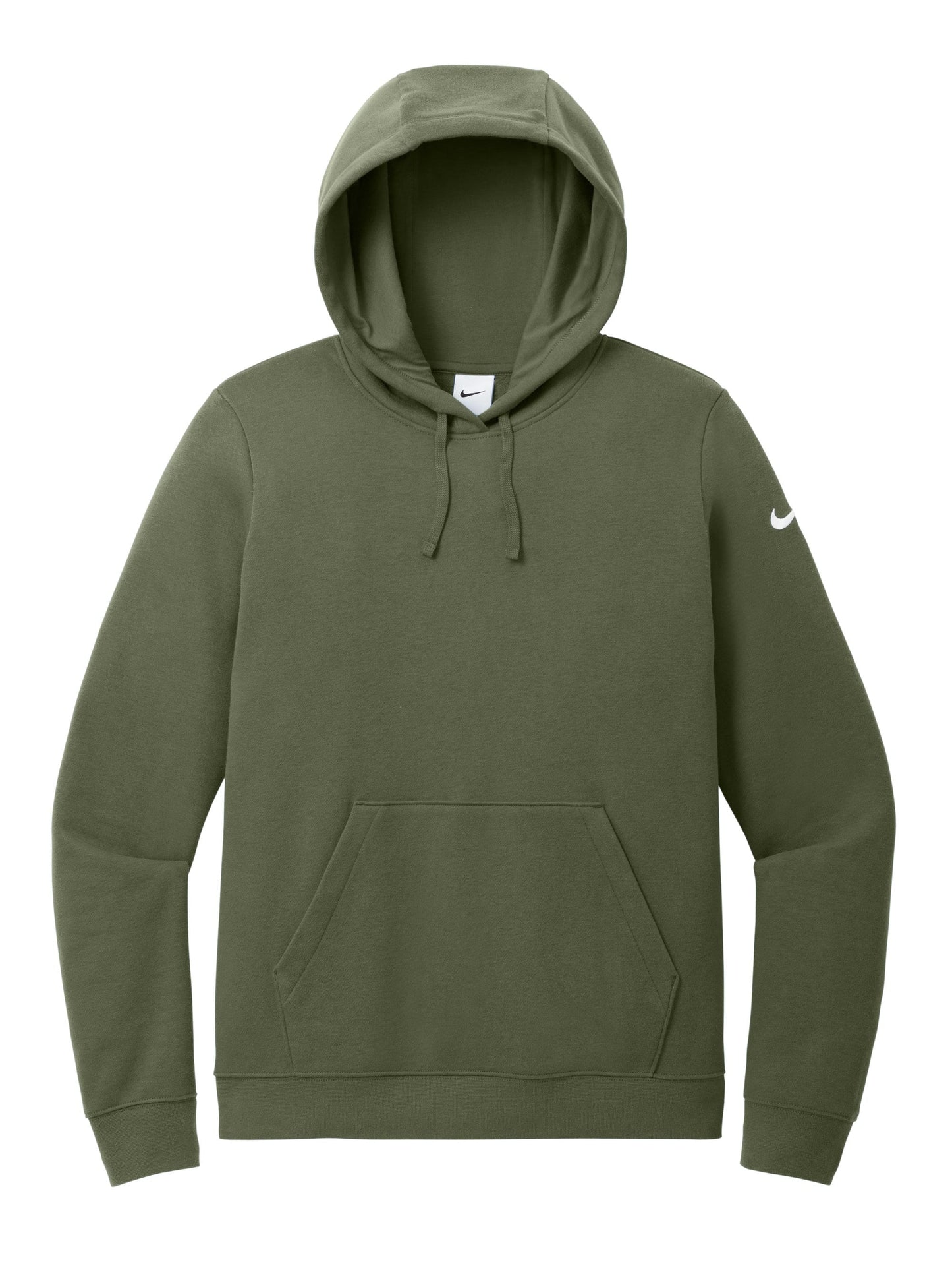 Nike Sweatshirts S / Medium Olive Nike - Women's Club Fleece Sleeve Swoosh Pullover Hoodie