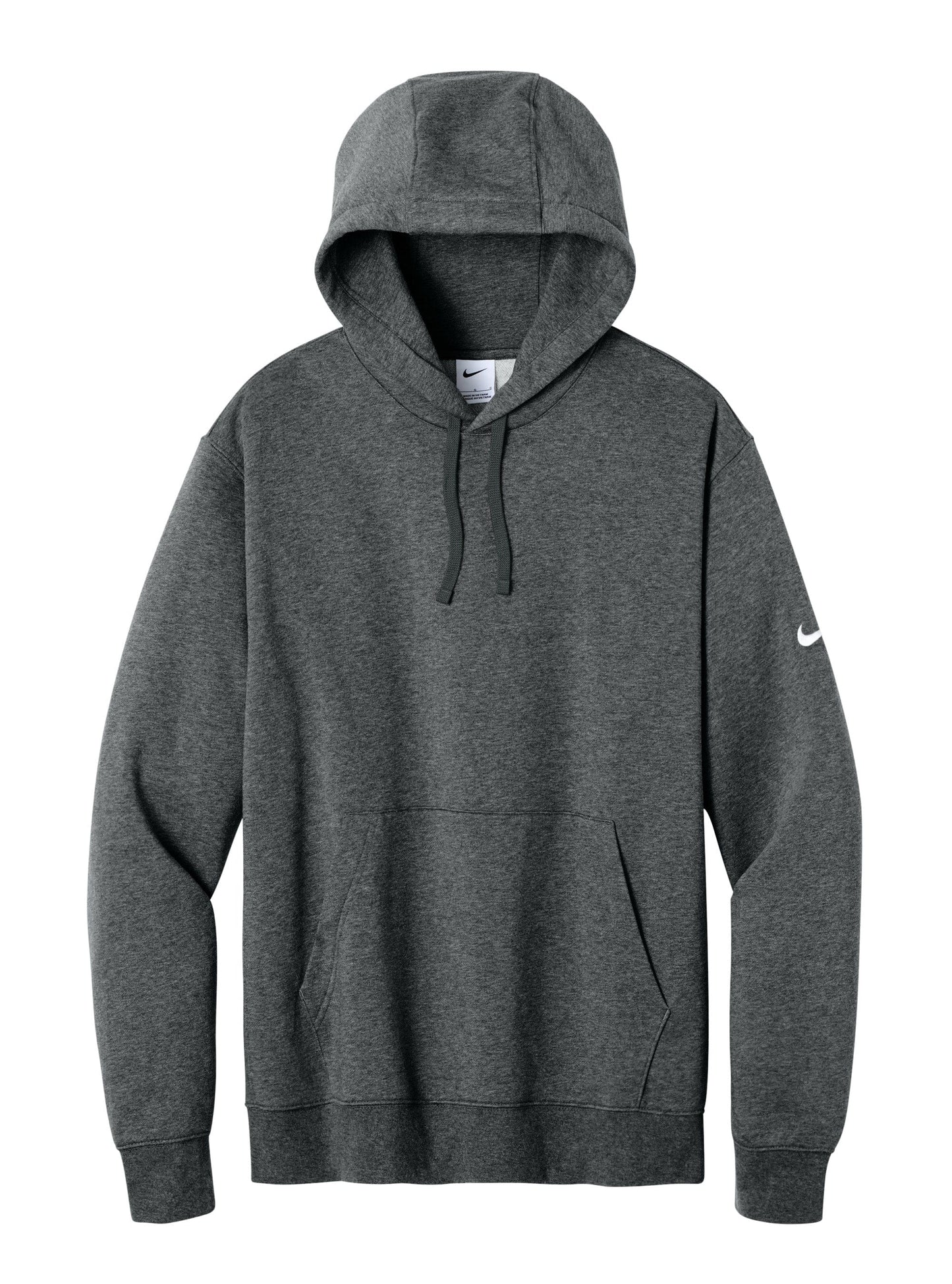 Nike Sweatshirts XS / Charcoal Heather Nike - Men's Club Fleece Heathered Sleeve Swoosh Pullover Hoodie