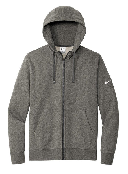 Nike Sweatshirts XS / Charcoal Heather Nike - Men's Club Fleece Sleeve Swoosh Full-Zip Hoodie