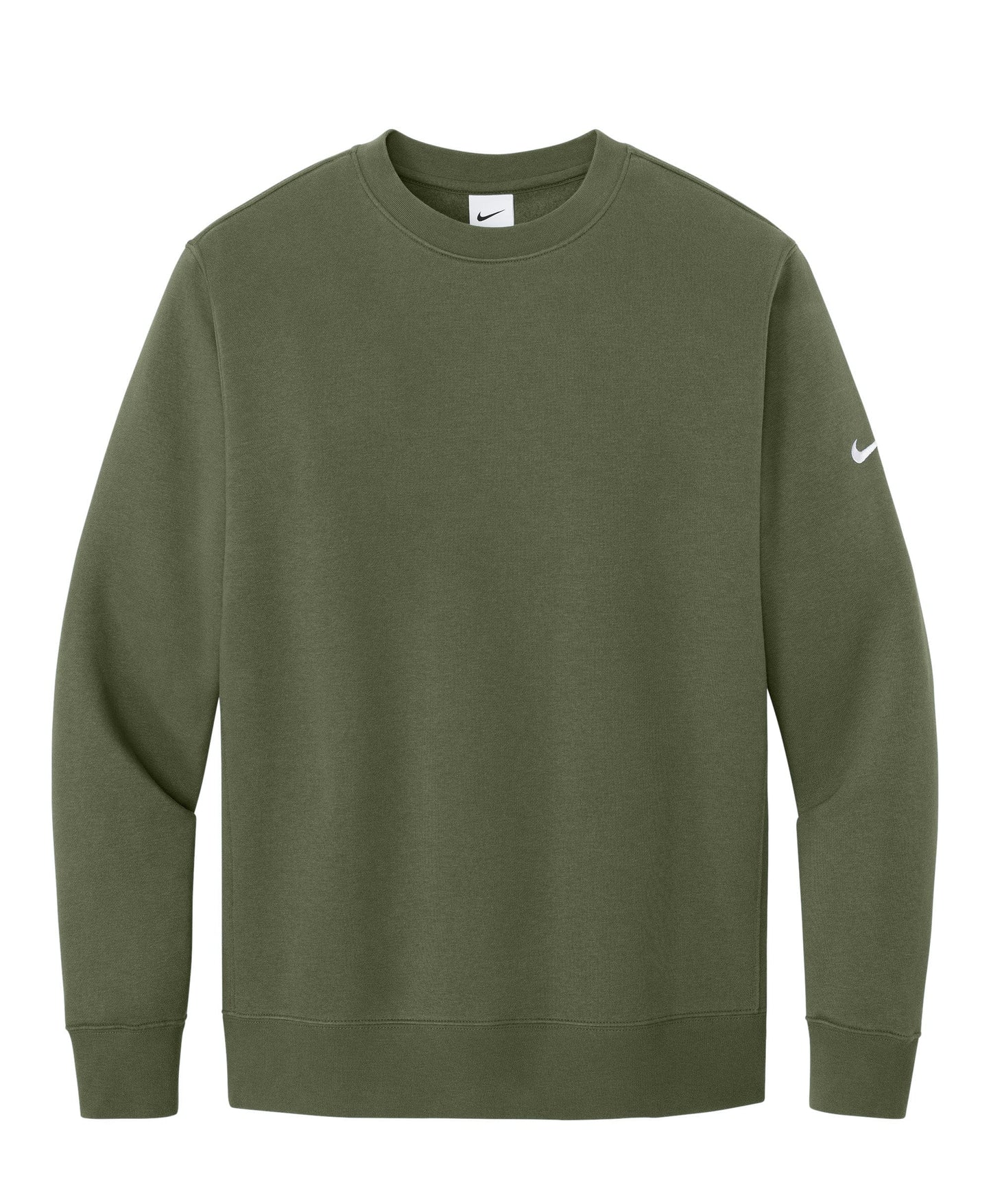 Nike Sweatshirts XS / Medium Olive Nike - Men's Club Fleece Sleeve Swoosh Pullover Crew