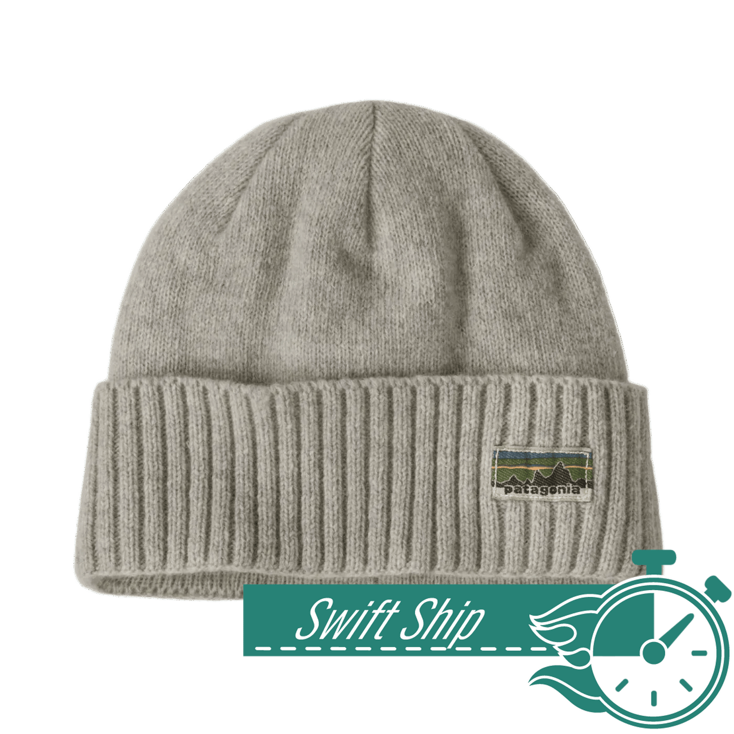 Patagonia Headwear One Size / OG Legacy Label: Crisp Grey 3-Day Swift Ship: Patagonia - Brodeo Beanie