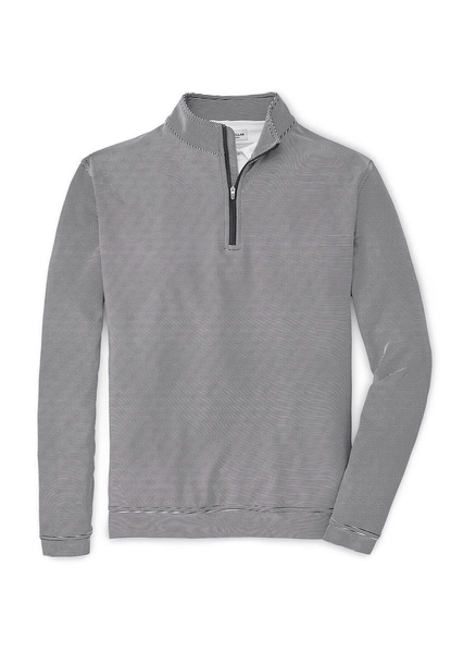 Peter Millar Layering Peter Millar - Men's Perth Mini-Stripe Stretch Loop Terry Quarter-Zip - Navy/White