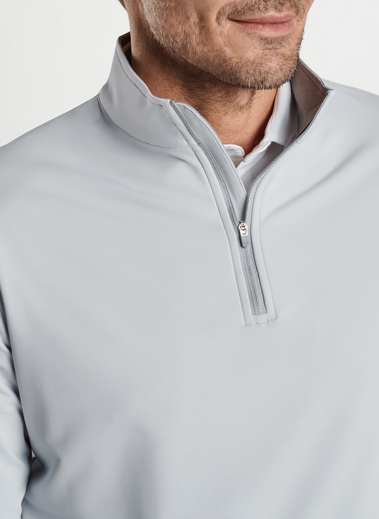 Peter Millar Layering Peter Millar - Men's Perth Stretch Loop Terry Quarter-Zip - British Grey
