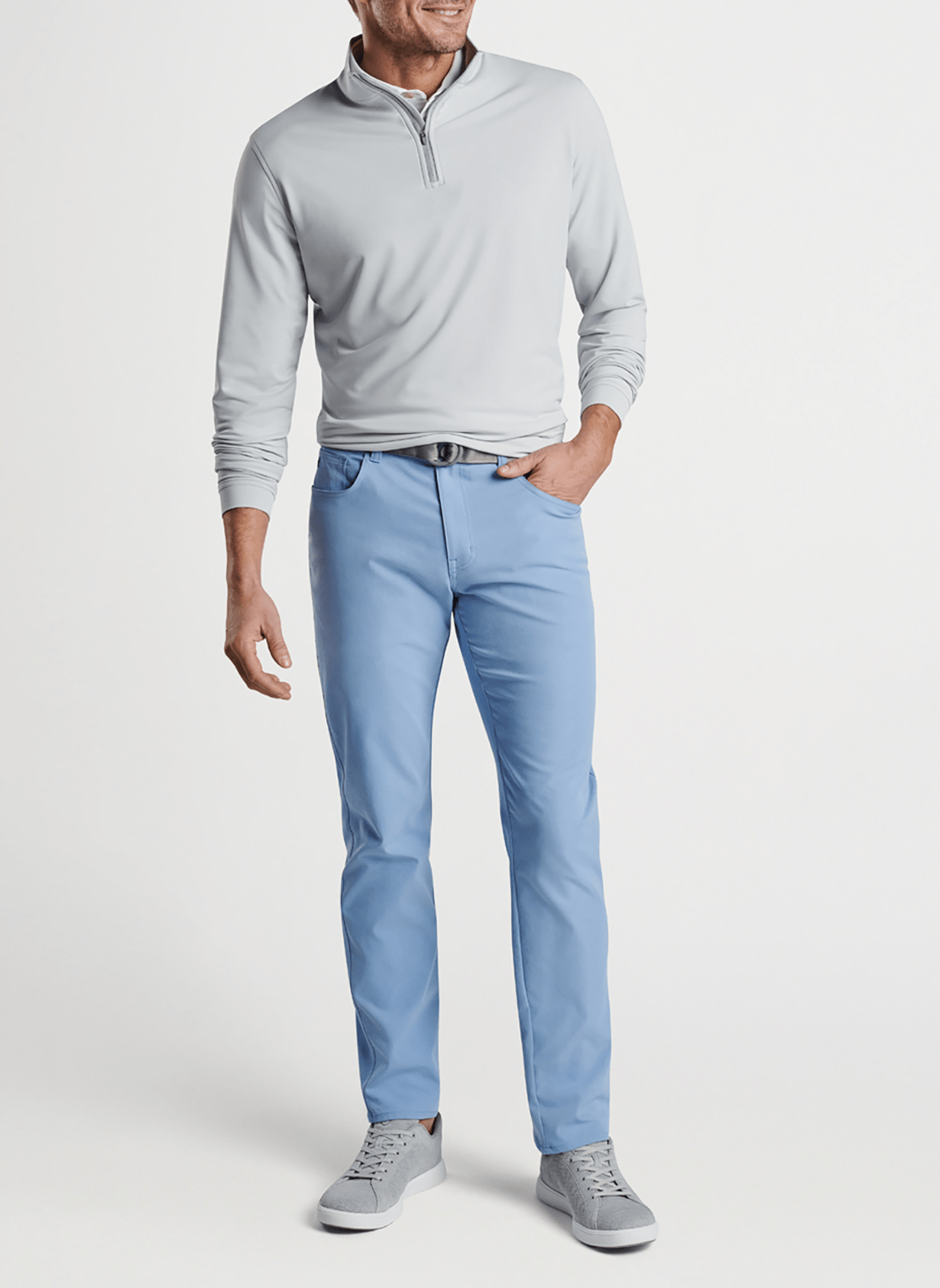 Peter Millar Layering Peter Millar - Men's Perth Stretch Loop Terry Quarter-Zip - British Grey