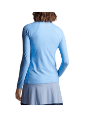 Peter Millar Layering Peter Millar - Women's Melange Raglan Sleeve Perth Layer Quarter-Zip - Cottage Blue