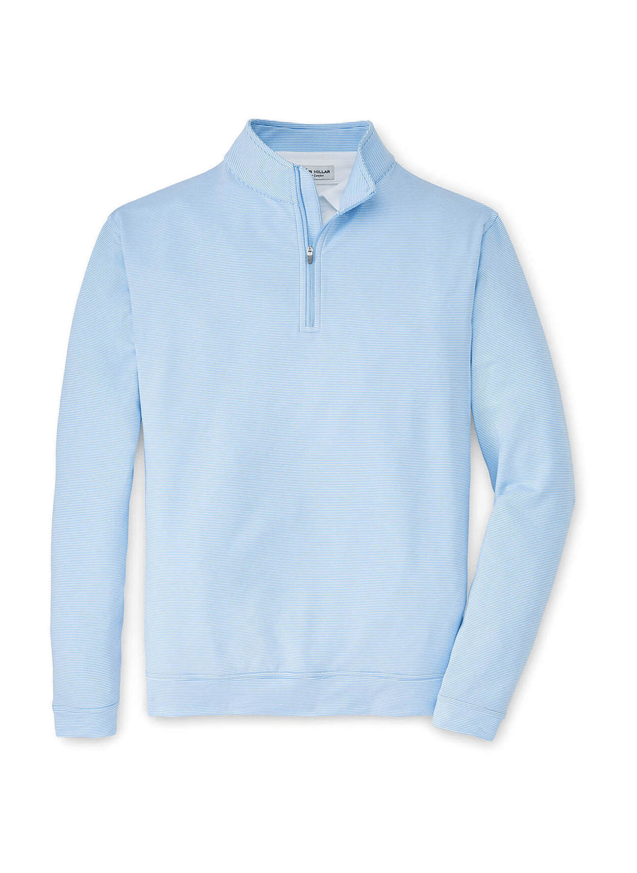 Peter Millar Layering S / Cottage Blue/White Peter Millar - Men's Perth Mini-Stripe Stretch Loop Terry Quarter-Zip - Cottage Blue/White