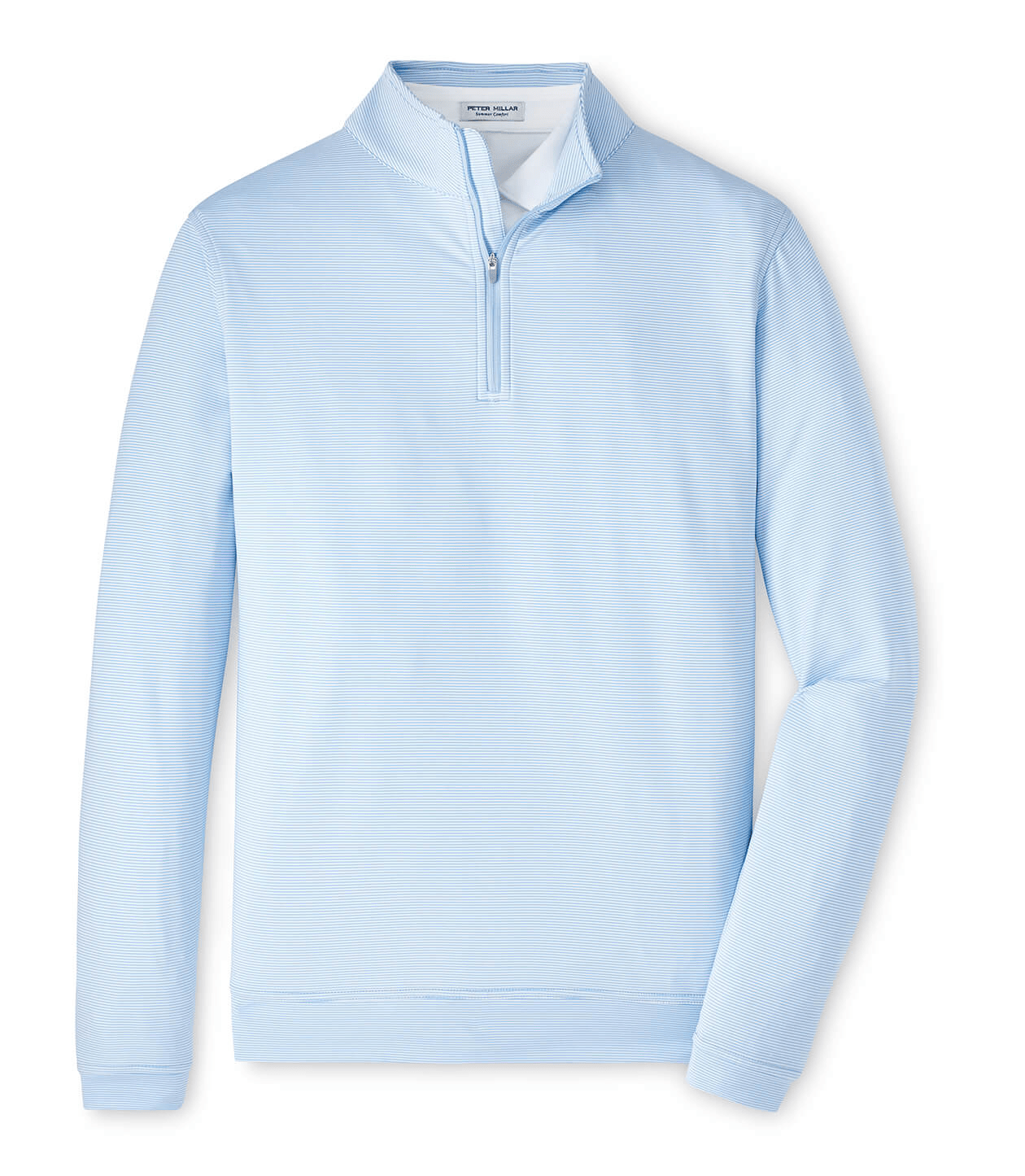 Peter Millar Layering S / Cottage Blue/White Peter Millar - Men's Perth Sugar Stripe Quarter-Zip