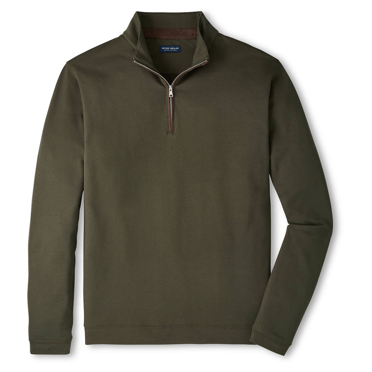 Peter Millar Layering S / Dark Olive Peter Millar - Men's Albatross Cotton-Blend Pique Quarter-Zip