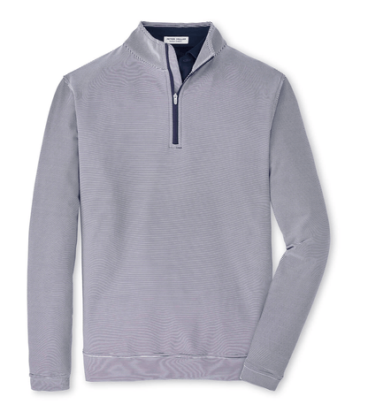 Peter Millar Layering S / Navy/White Peter Millar - Men's Perth Sugar Stripe Quarter-Zip