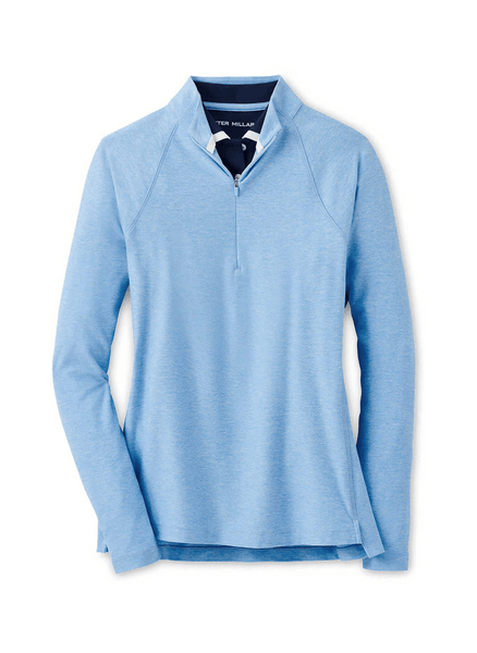 Peter Millar Layering XS / Cottage Blue Peter Millar - Women's Melange Raglan Sleeve Perth Layer Quarter-Zip - Cottage Blue