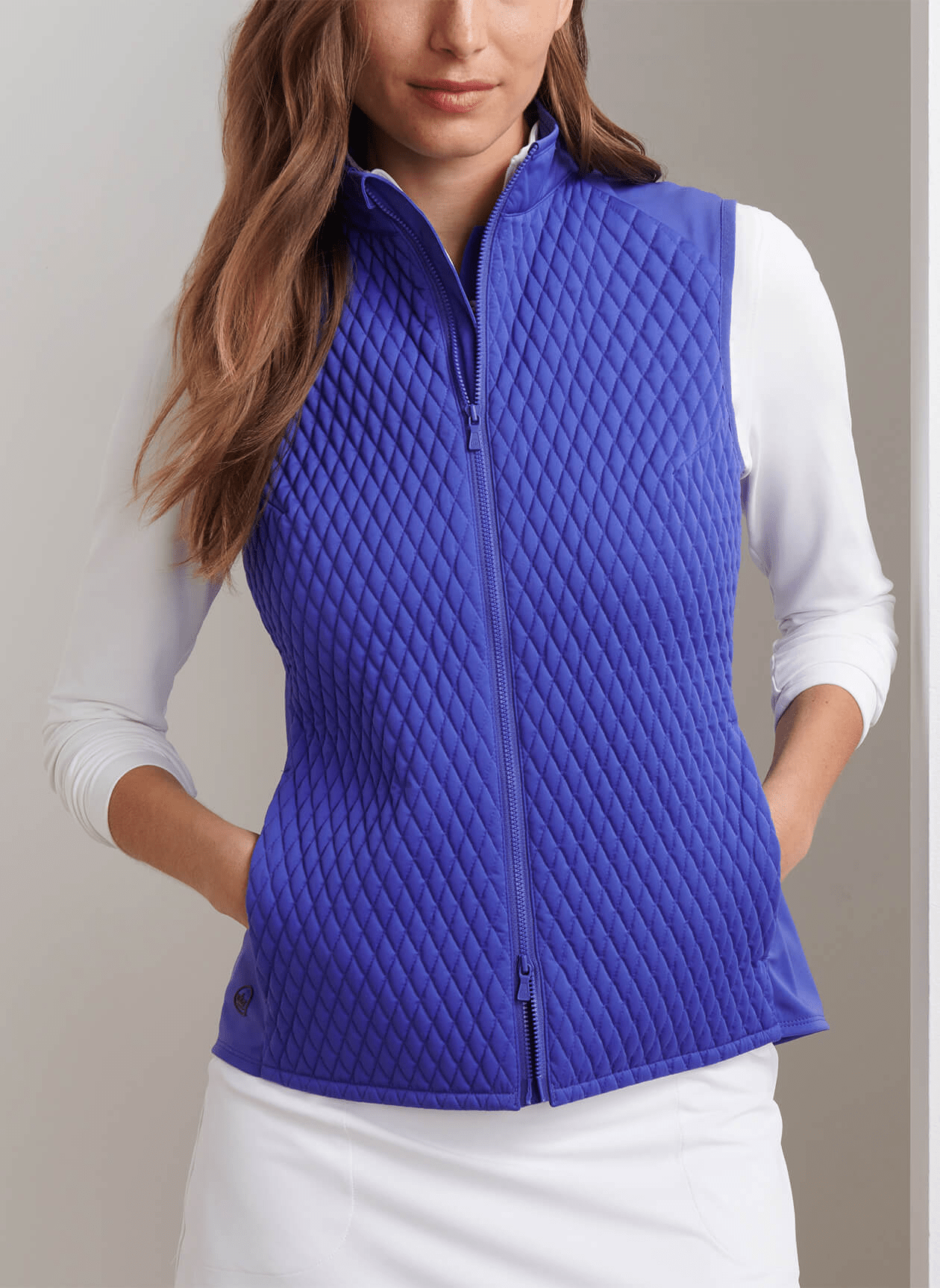 Peter Millar Outerwear Peter Millar - Women's Fuse Mini Diamond Quilt Vest - Pacific Blue