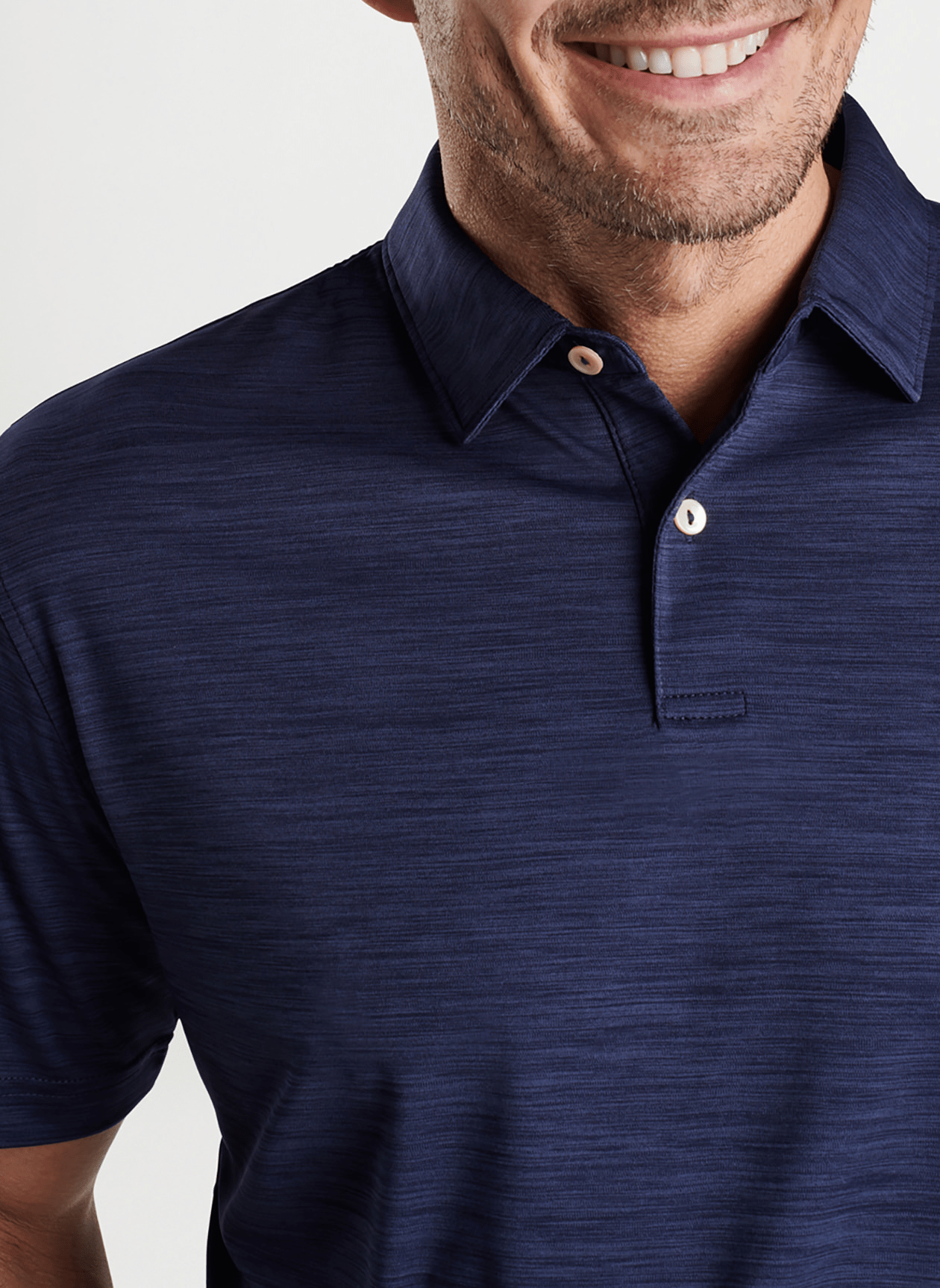 Peter Millar Polos Peter Millar - Men's Featherweight Mélange Performance Polo - Navy