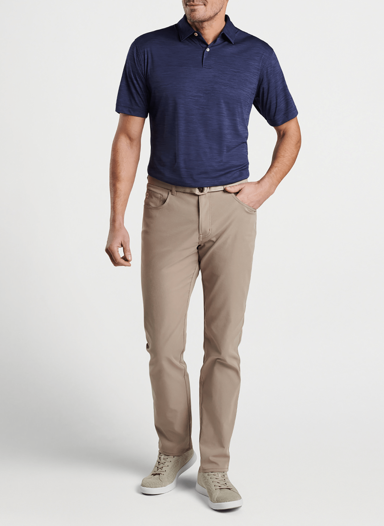 Peter Millar Polos Peter Millar - Men's Featherweight Mélange Performance Polo - Navy