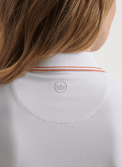 Peter Millar Polos Peter Millar - Women's Canterbury Tipped Sport Mesh Polo - White/Moroccan Spice
