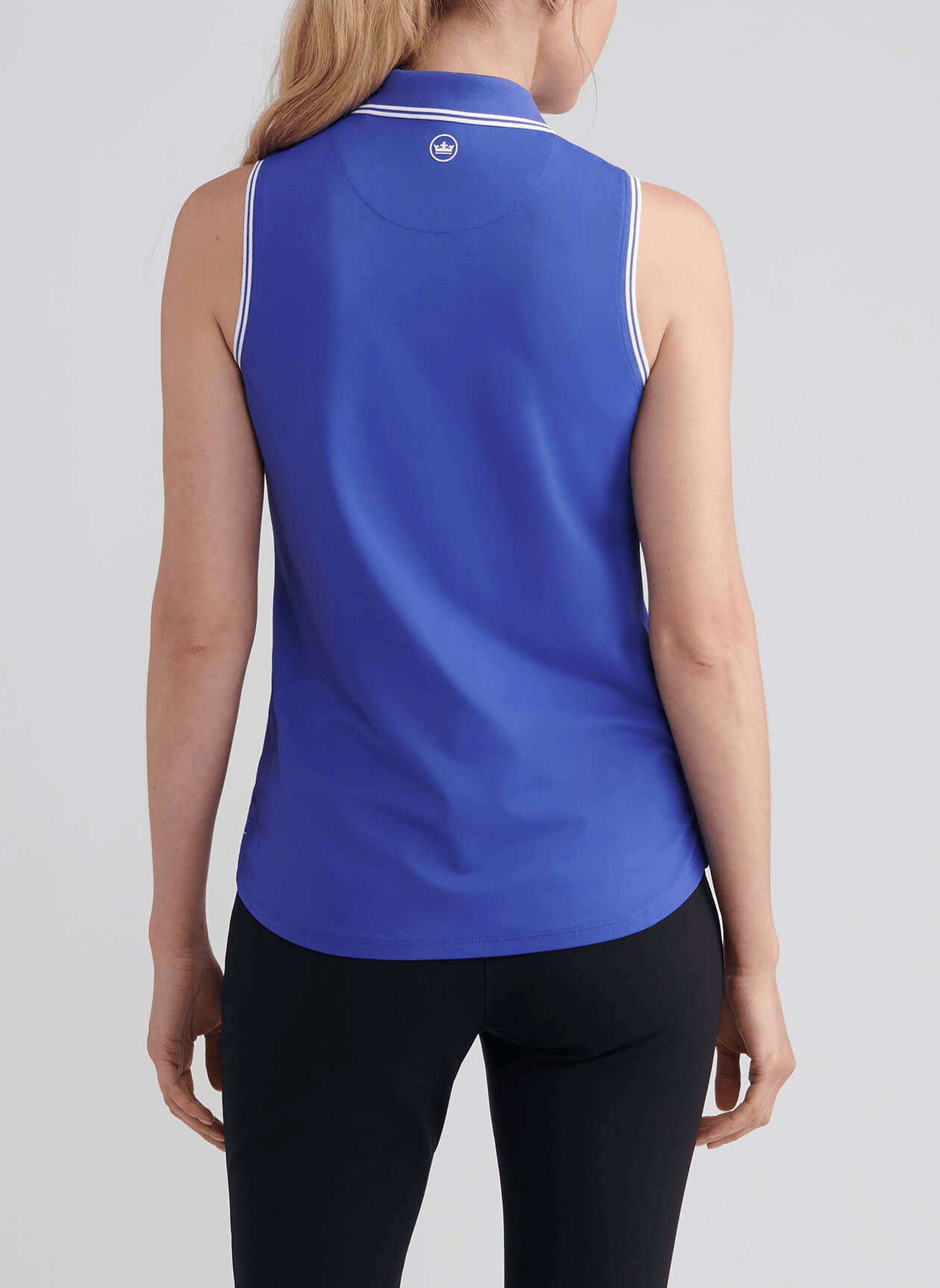 Peter Millar Polos Peter Millar - Women's Canterbury Tipped Sport Mesh Sleeveless Polo - Pacific Blue/White