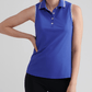 Peter Millar Polos Peter Millar - Women's Canterbury Tipped Sport Mesh Sleeveless Polo - Pacific Blue/White
