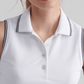 Peter Millar Polos Peter Millar - Women's Canterbury Tipped Sport Mesh Sleeveless Polo - White/Navy