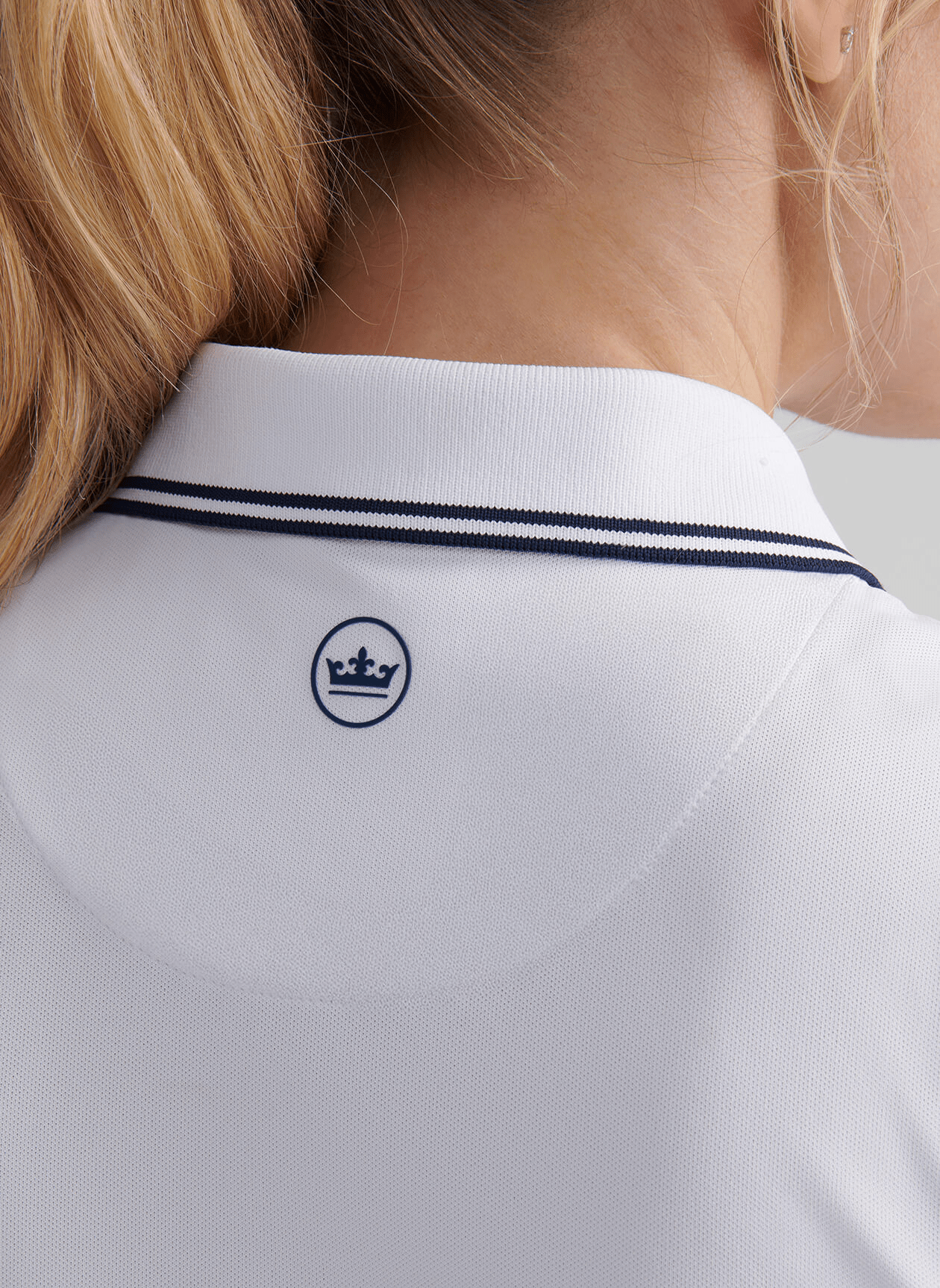 Peter Millar Polos Peter Millar - Women's Canterbury Tipped Sport Mesh Sleeveless Polo - White/Navy