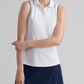 Peter Millar Polos Peter Millar - Women's Canterbury Tipped Sport Mesh Sleeveless Polo - White/Navy