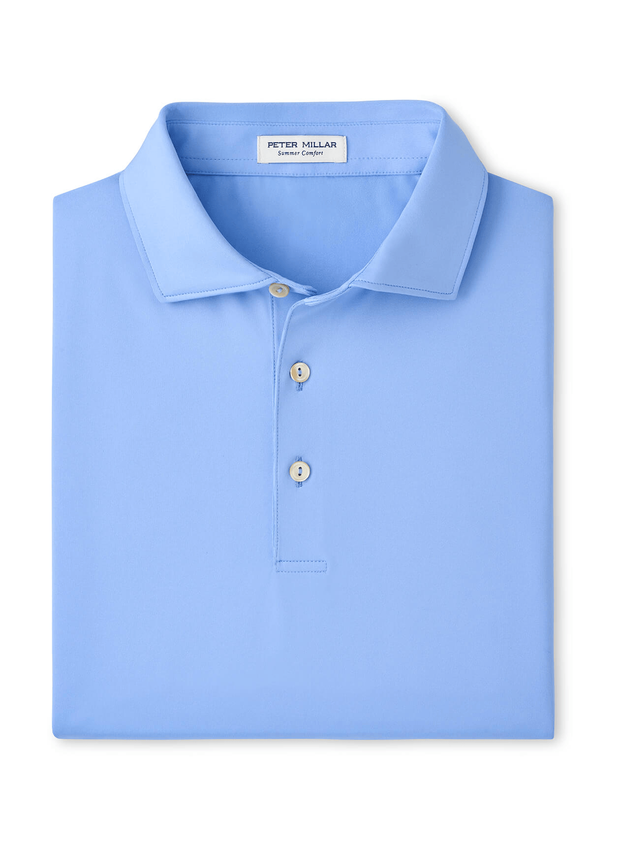 Peter Millar Polos S / Bluebird Peter Millar - Men's Solid Performance Polo w/ Self Collar