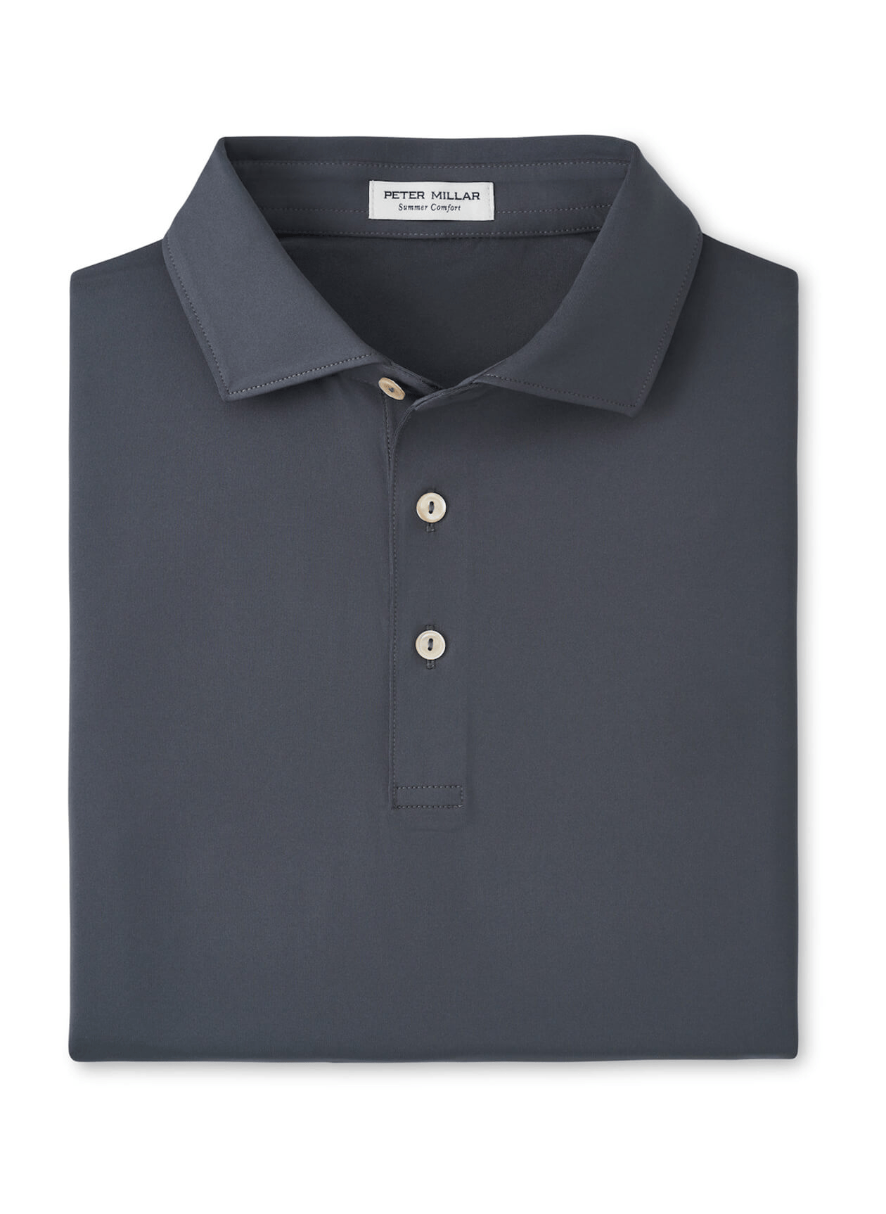 Peter Millar Polos S / Iron Peter Millar - Men's Solid Performance Polo w/ Self Collar