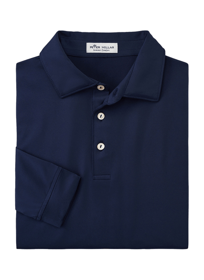 Peter Millar Polos S / Navy Peter Millar - Men's Performance Long-Sleeve Jersey Polo
